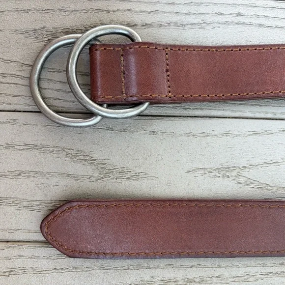 AEO Brown Leather Double O Ring Belt - Picture 3 of 7